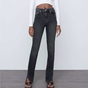 ZARA The Skinny Black Split Ankle Jeans